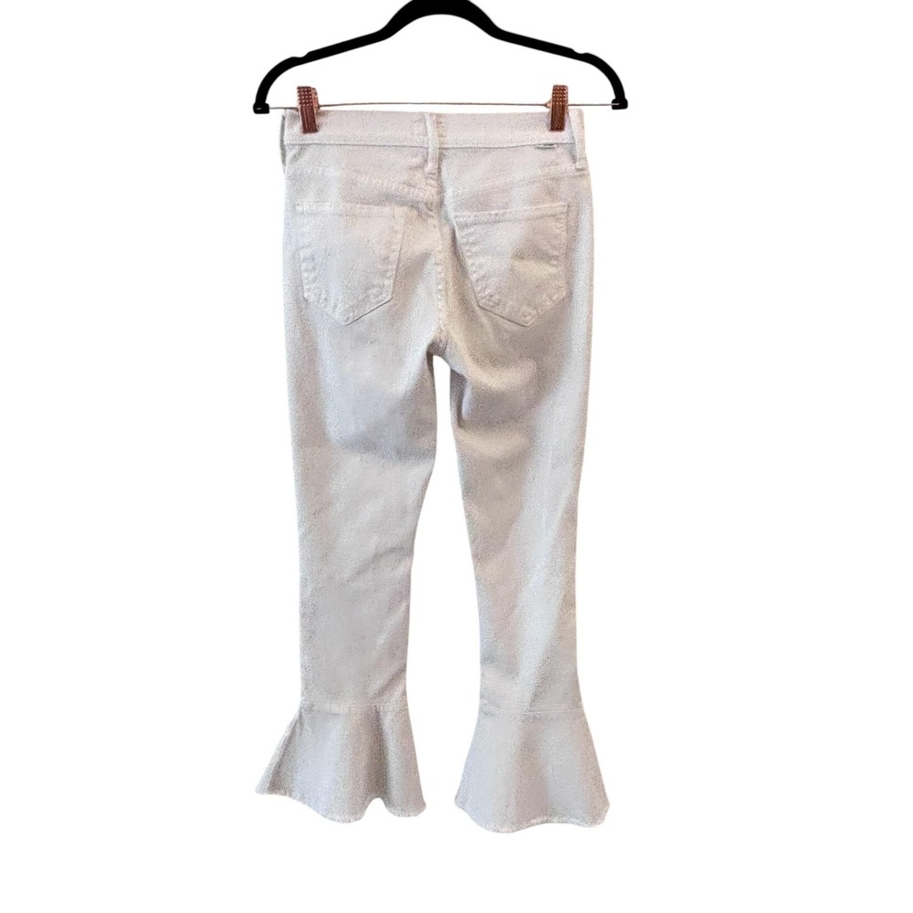 Mother The Cha Cha Fray Jeans Womens Size 25 White Glass Slipper Ruffle Hem - Picture 2 of 16